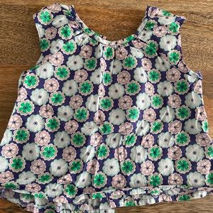 Bonpoint Blue/Green Floral Baby Blouse size 6M